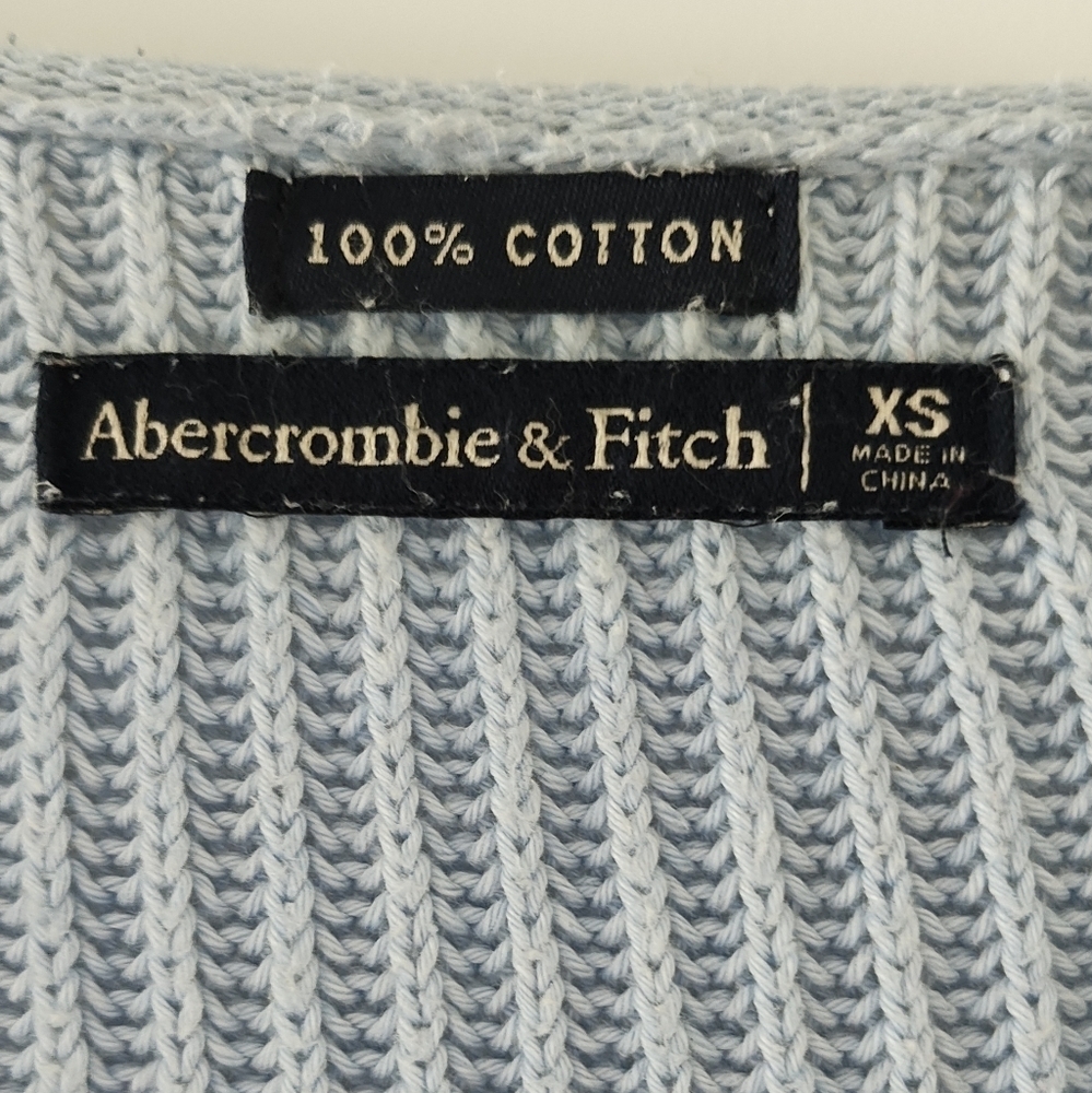 Abercrombie & Fitch Cotton Long Sleeve Blue Sweater Size XS - Picture 4 of 5